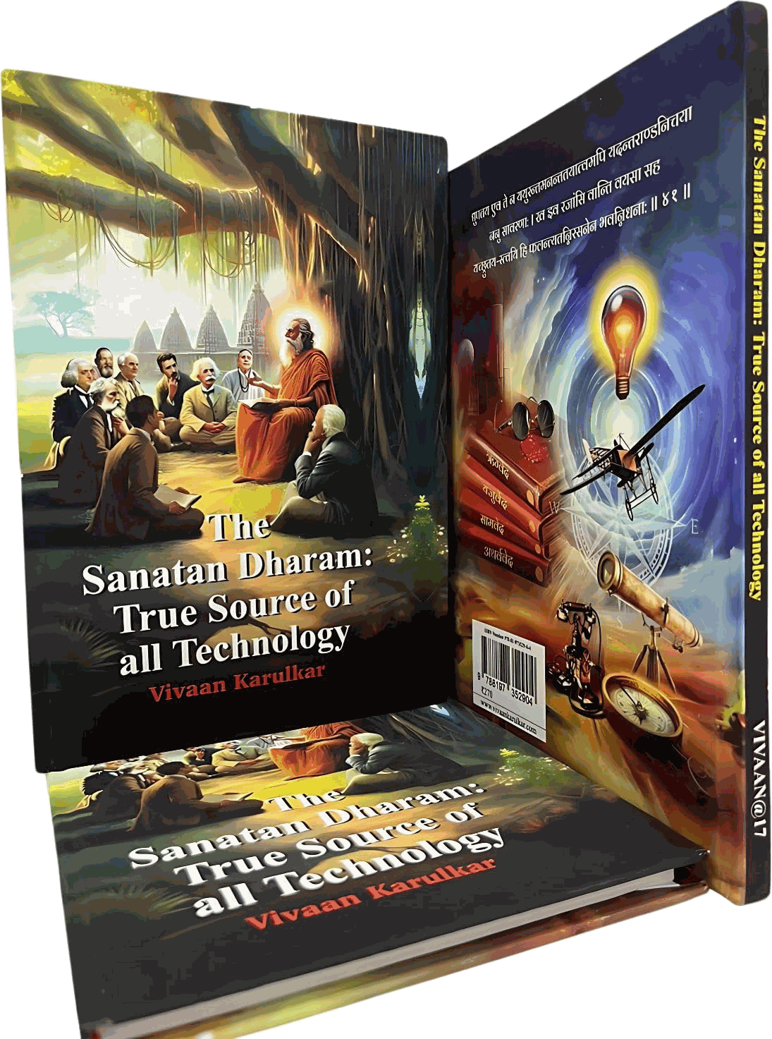 The English edition: front cover, back cover and spine