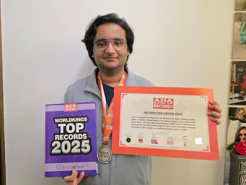 Recognised by "The Asia Book of Records". as the “Youngest Author” to write on Elon Musk